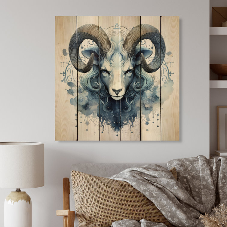 Taurus Zodiac Sign I On Wood Print